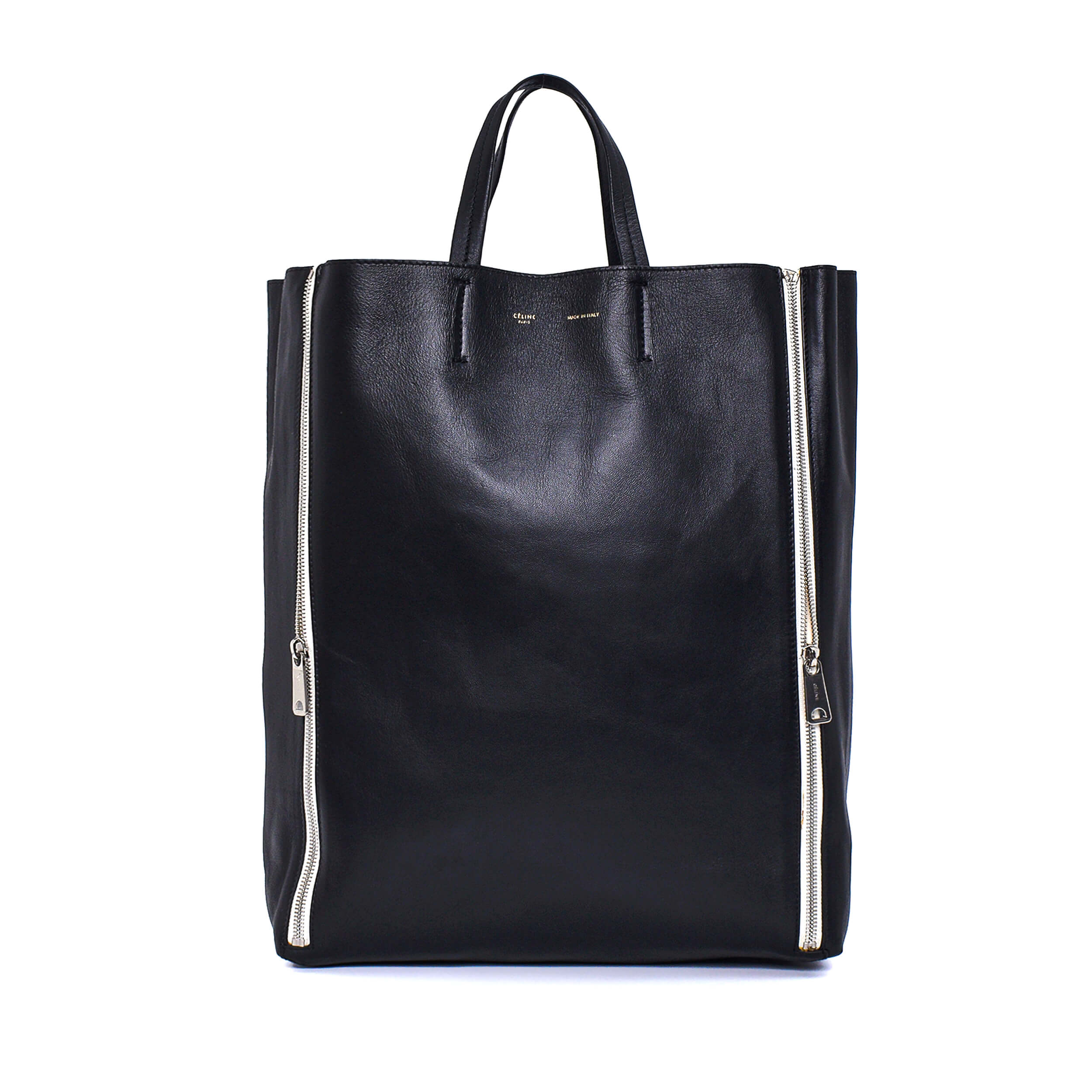 Celine - Black Lather Zippy Top Handle Bag